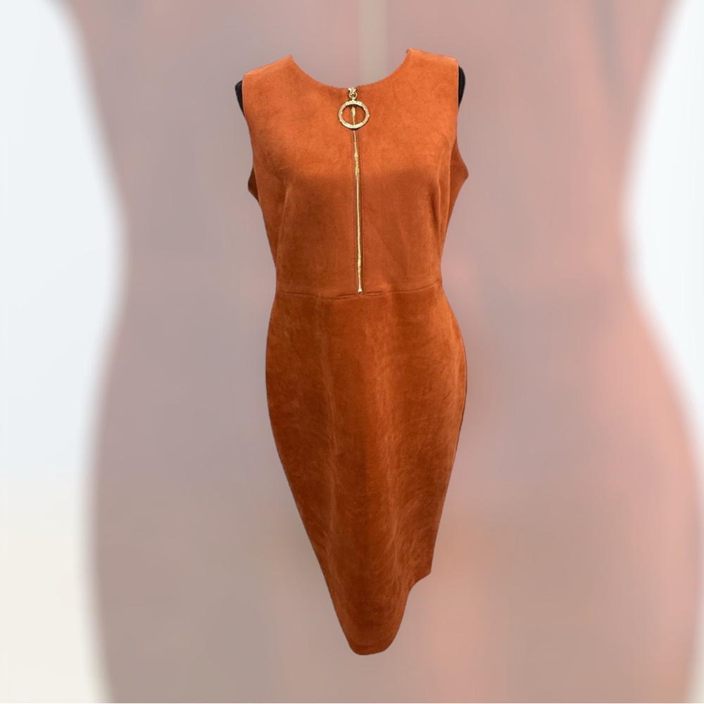 Calvin Klein Rust Sleeveless Midi Dress